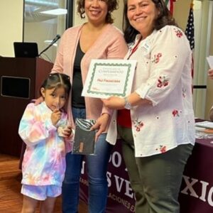 Person with child received certificate of completion