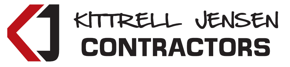 Kittrell Jensen Contractors logo with stylized red and black KJ symbol on the left.